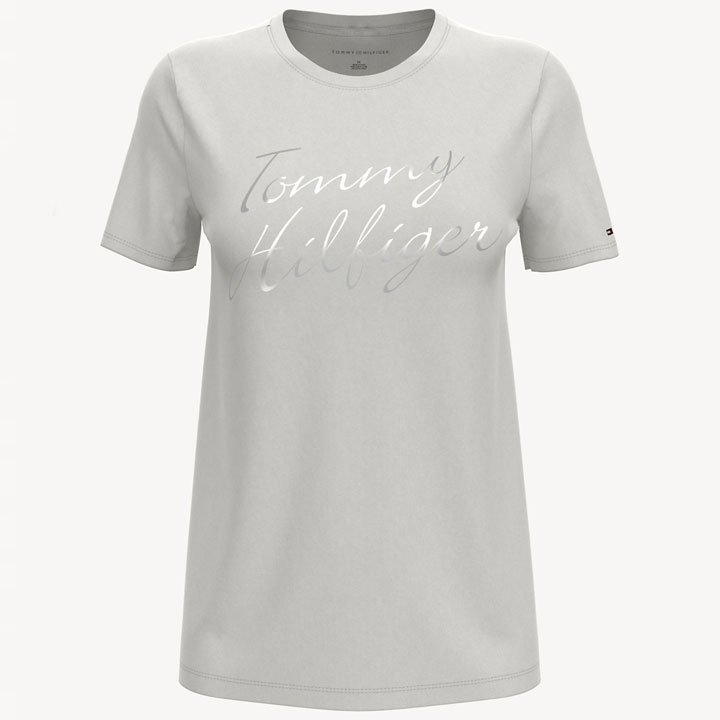 Tommy Hilfiger Essential Script T-Shirt -  Grey, Size L