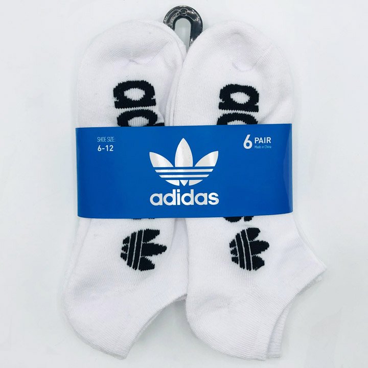 Vớ Adidas Original No Show - Set 6 đôi, White/ Black