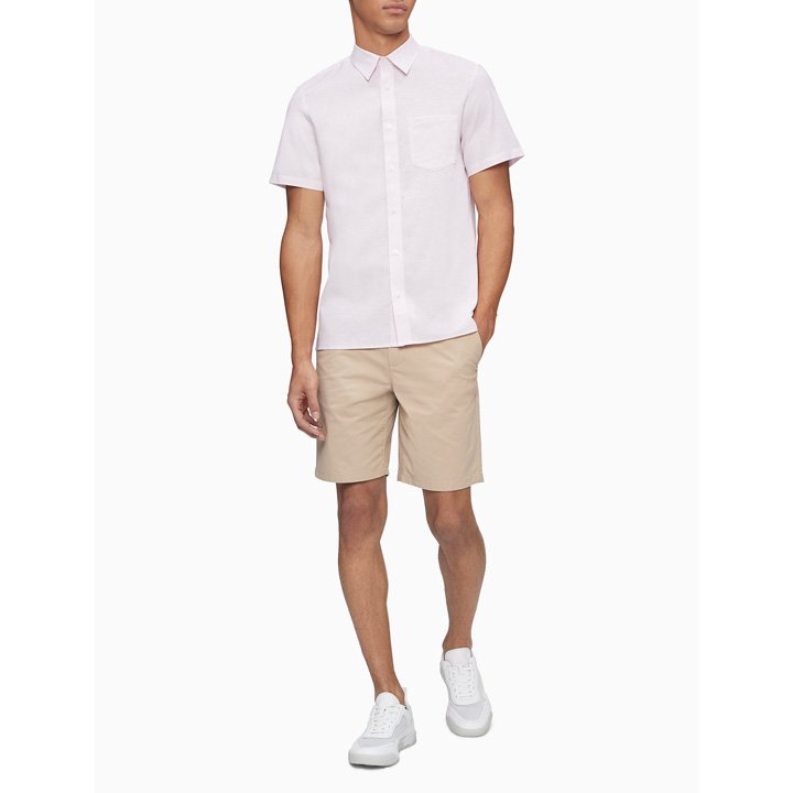 Calvin Klein Solid Straight Leg Chino 9" Short - Khaki, Size 30