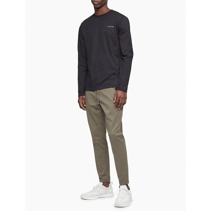 Quần Calvin Klein Solid Stretch Twill Joggers - Olive, Size L