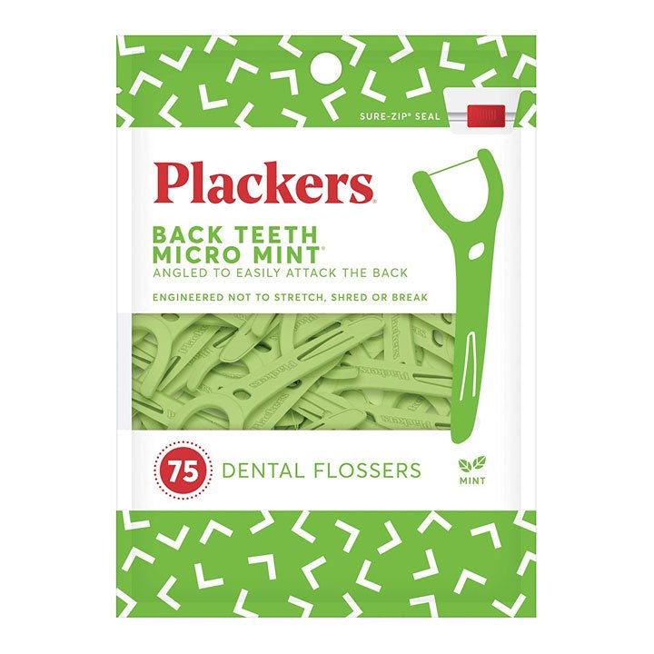 Tăm chỉ nha khoa Plackers Back Teeth Micro Mint, 75 cây