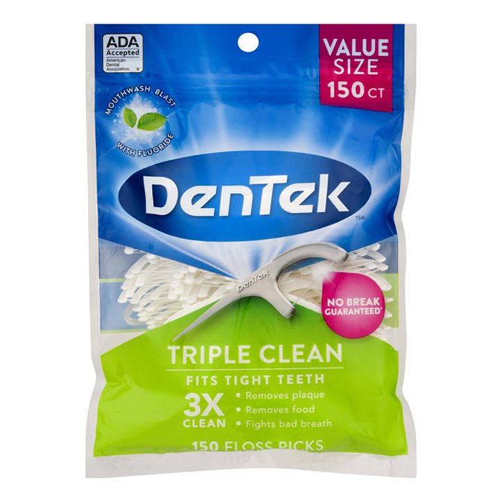 Tăm chỉ nha khoa DenTek Triple Clean Fit Tight Teeth, 150 cây