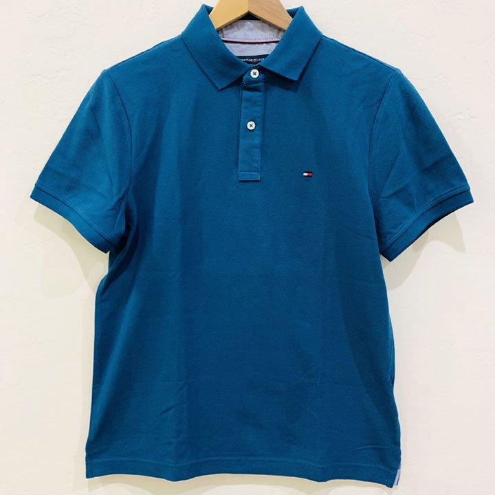 Áo Tommy Hilfiger Custom Fit Solid Polo Shirt - Teal, Size S