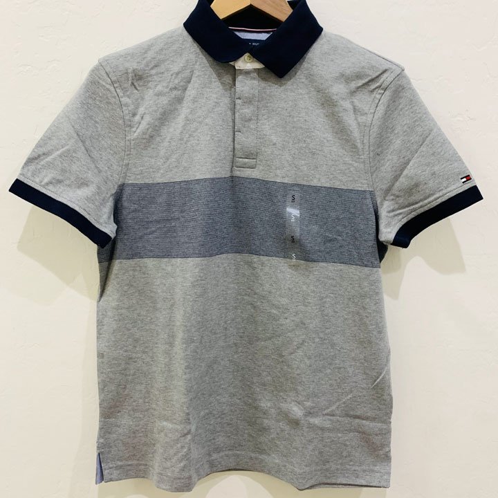 Áo Tommy Hilfiger Stretch Cotton Stripe Polo Shirt - Grey, Size L