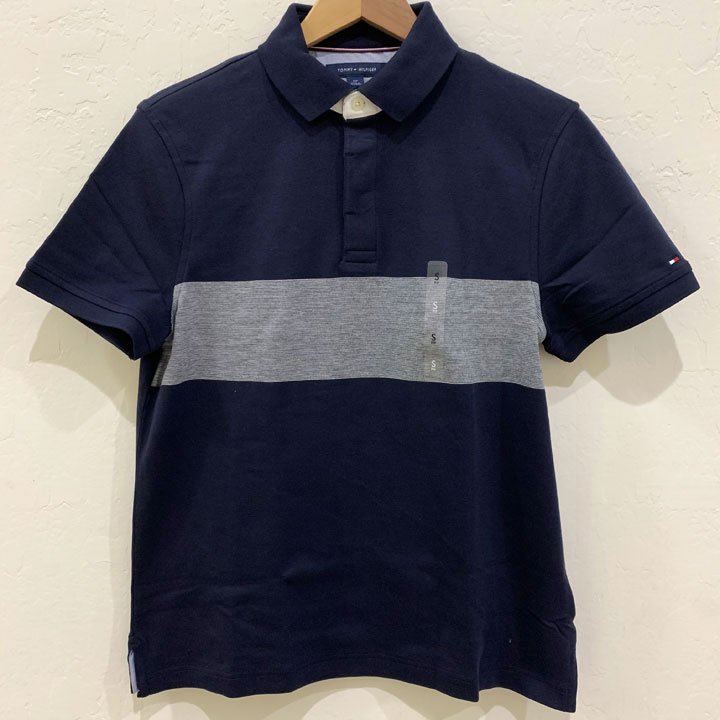 Áo Tommy Hilfiger Stretch Cotton Stripe Polo Shirt - Dark Navy, Size L