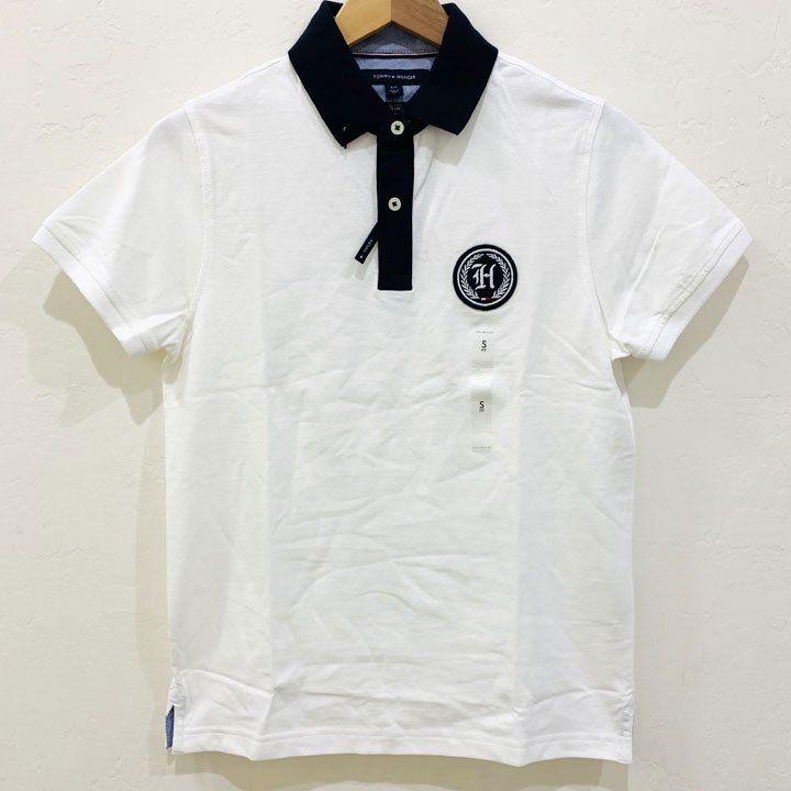 Áo Tommy Hilfiger THFlex Circle Logo Polo Shirt - White/ Dark Navy, Size L