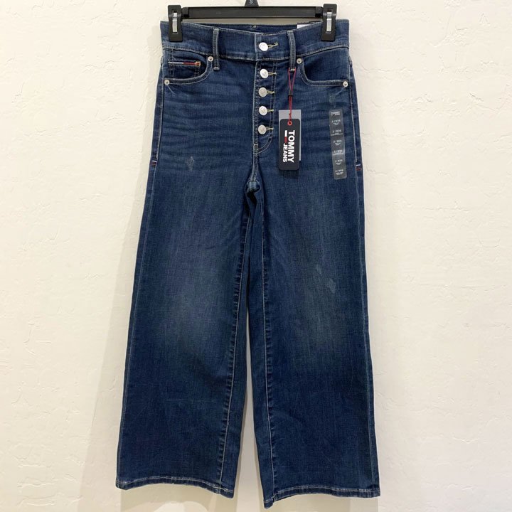 Quần Tommy Jeans Wide Leg Cropped Jean - Blue, Size 6/ W28