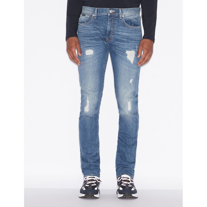 Quần Armani Exchange J13 Slim Fit Jeans - Indigo Blue Wash, Size 34R