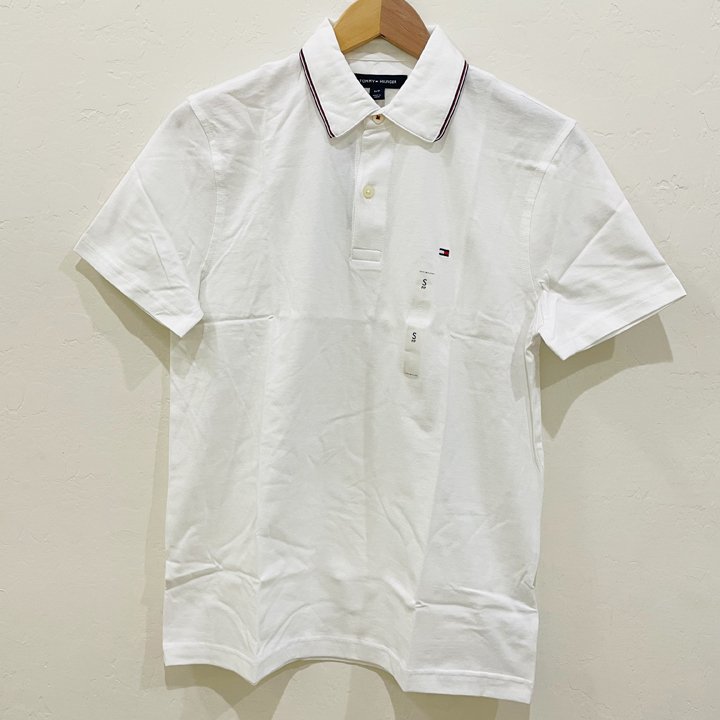 Áo Tommy Hilfiger Classic Fit Tape Polo Shirt - White, Size S