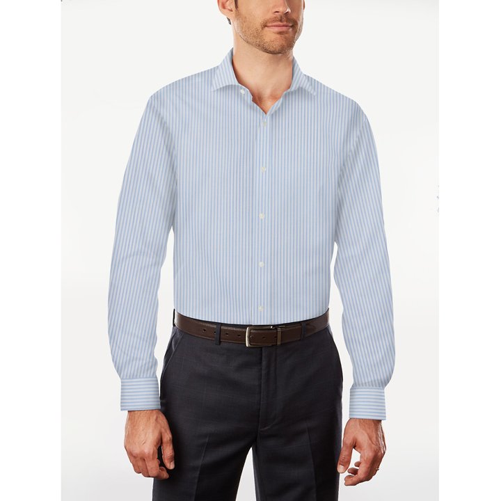 Áo Tommy Hilfiger Slim Fit Stripe Dress Shirt - Teal, Size M -15 (32/33)