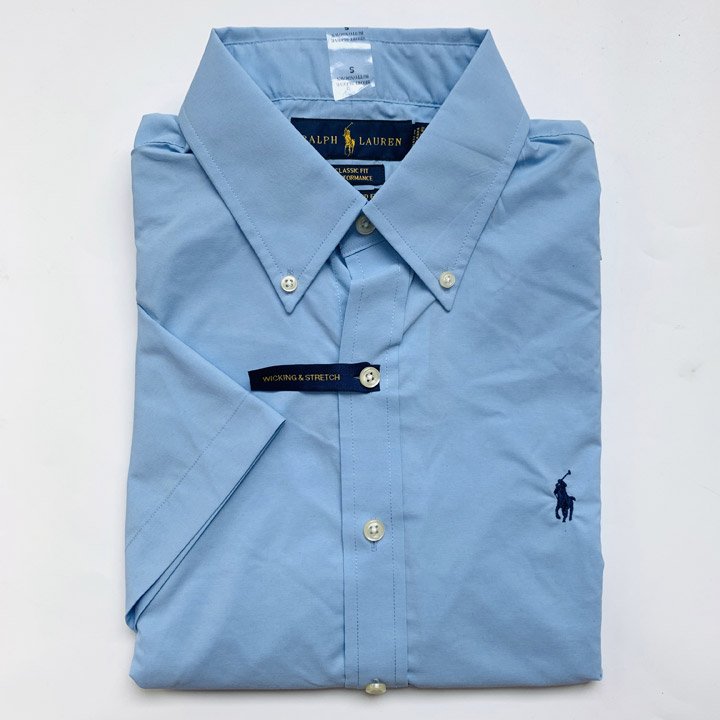 Áo Polo Ralph Lauren Classic Fit Performance Twill Shirt - Sky Blue, Size S