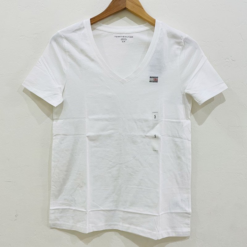 Áo Tommy Hilfiger V-neck T-Shirt - White, Size L