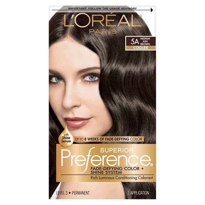 Thuốc nhuộm tóc L'Oréal Superior Preference, 5A Medium Ash Brown