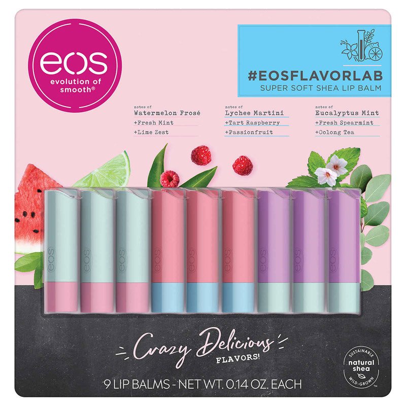 Set dưỡng môi EOS Flavor Lab, 9 x 4g