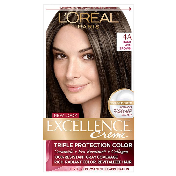 Thuốc nhuộm tóc L'Oréal Excellence Creme, 4A Dark Ash Brown