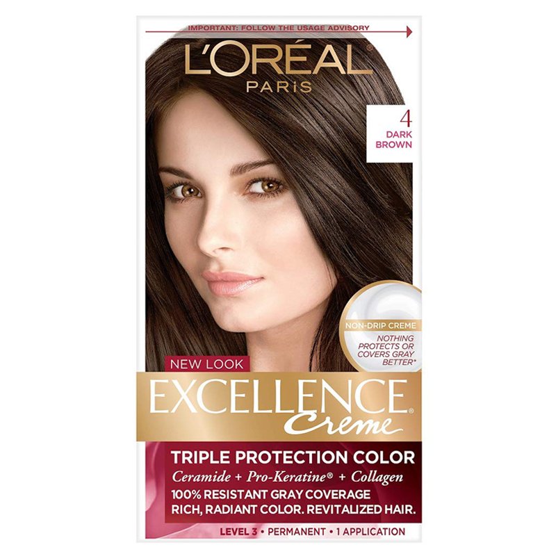 Thuốc nhuộm tóc L'Oréal Excellence Creme, 4 Dark Brown