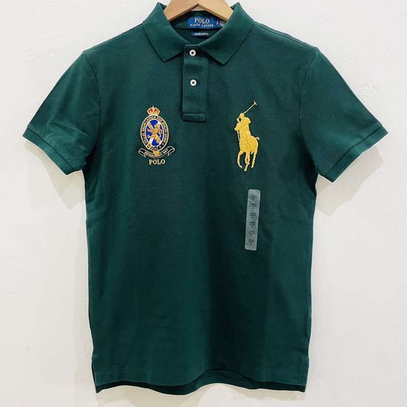 Áo Polo Ralph Lauren Custom Slim Fit Big Pony Polo Shirt - Dark Green, Size S