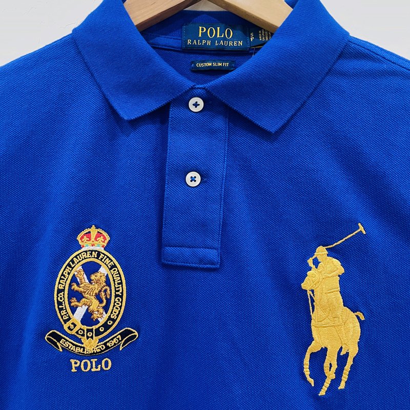Áo Polo Ralph Lauren Custom Slim Fit Big Pony Polo Shirt - Blue, Size S -  Shop Mùa Xuân
