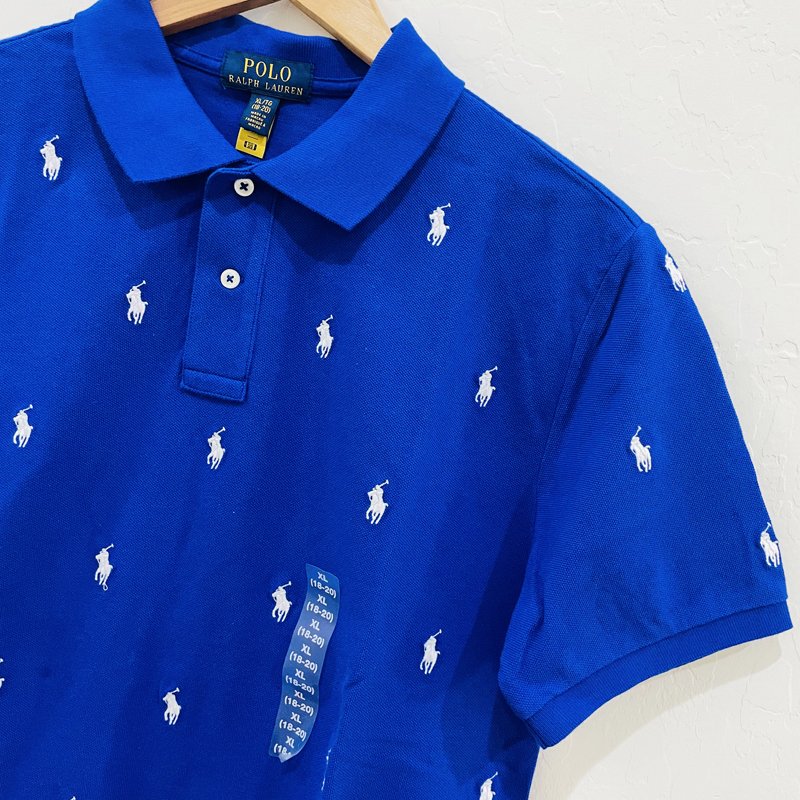 Áo Polo Ralph Lauren Logo Polo Shirt - Blue/ White, Size XL (Boy) - Shop  Mùa Xuân