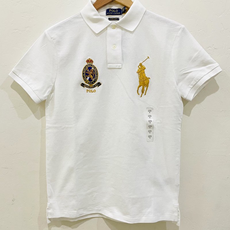Áo Polo Ralph Lauren Custom Slim Fit Big Pony Polo Shirt - White, Size M