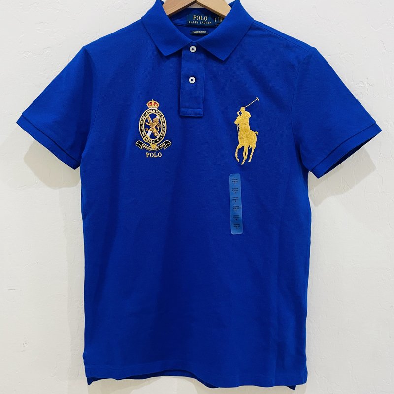 Áo Polo Ralph Lauren Custom Slim Fit Big Pony Polo Shirt - Blue, Size M