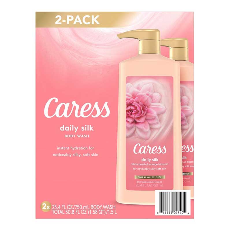 Set tắm Caress Daily Silk For Noticeably Silky Soft Skin, 2 x 750ml