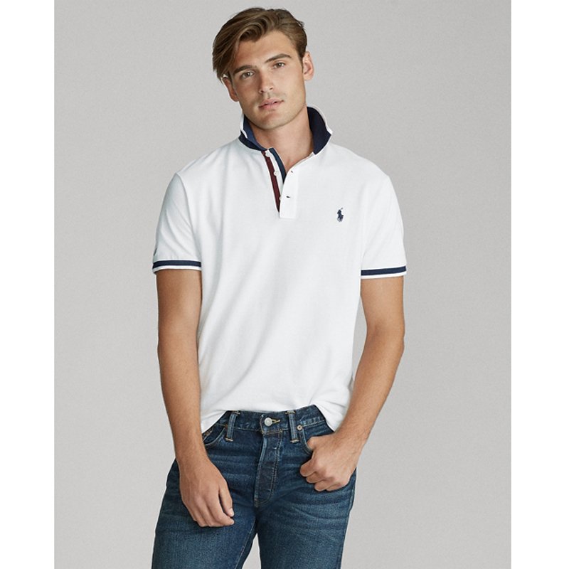 Áo Polo Ralph Lauren Custom Slim Fit Polo Shirt - White, Size L
