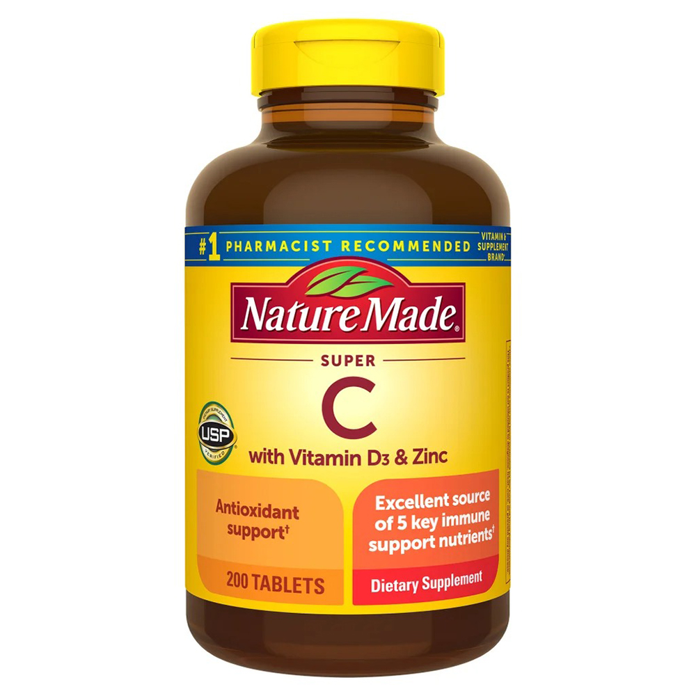 Nature Made Super C with Vitamin D3 and Zinc, 200 viên