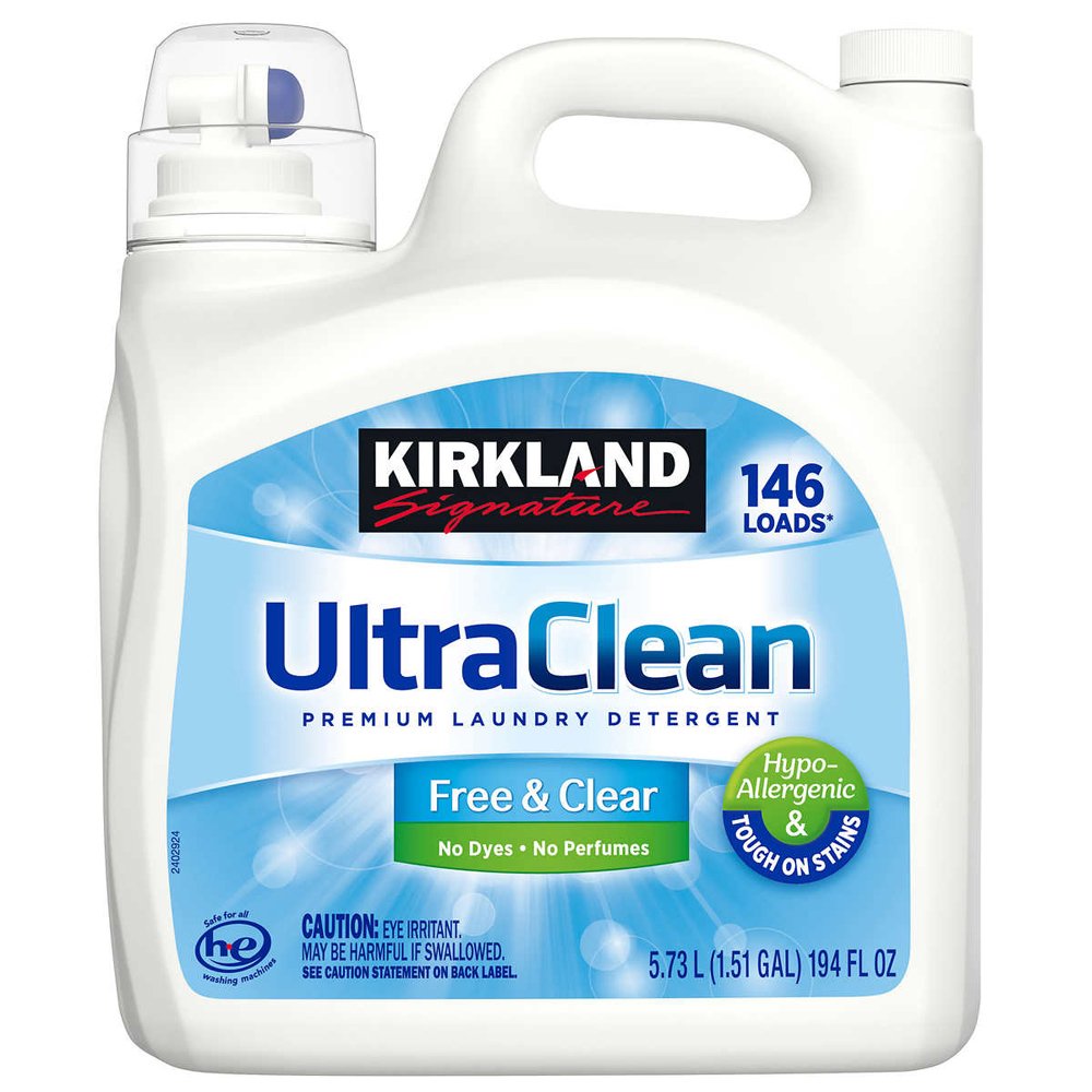 Nước giặt Kirkland Signature Ultra Clean Free & Clear, 5.73L