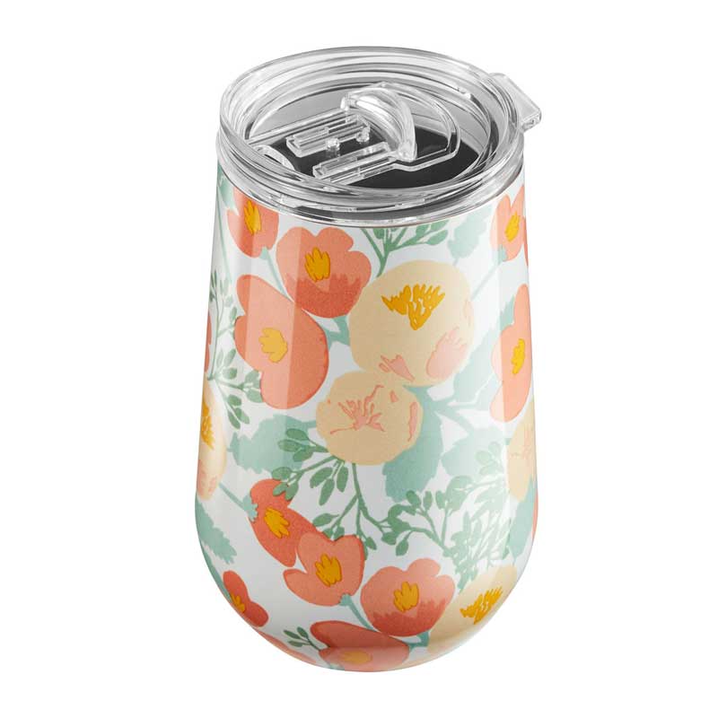 Ly giữ nhiệt Member's Mark Stainless Steel Insulated Vacuum with Lids - Floral/White, 473ml