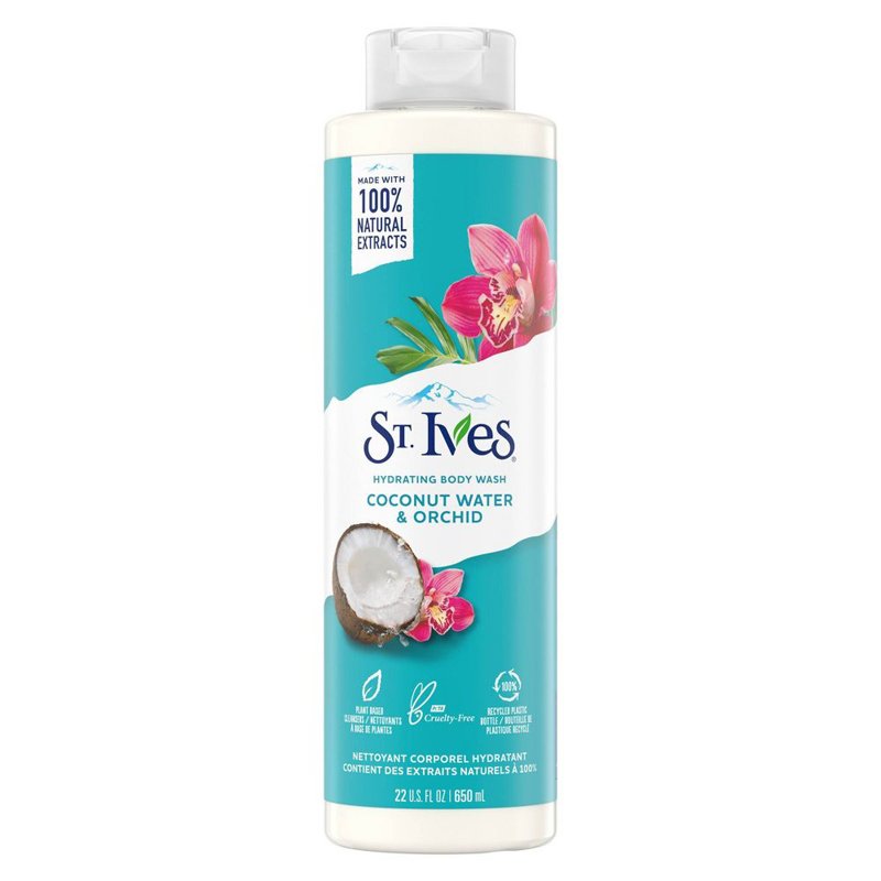 Gel tắm St.Ives Hydrating Body Wash - Coconut Water & Orchid, 650ml