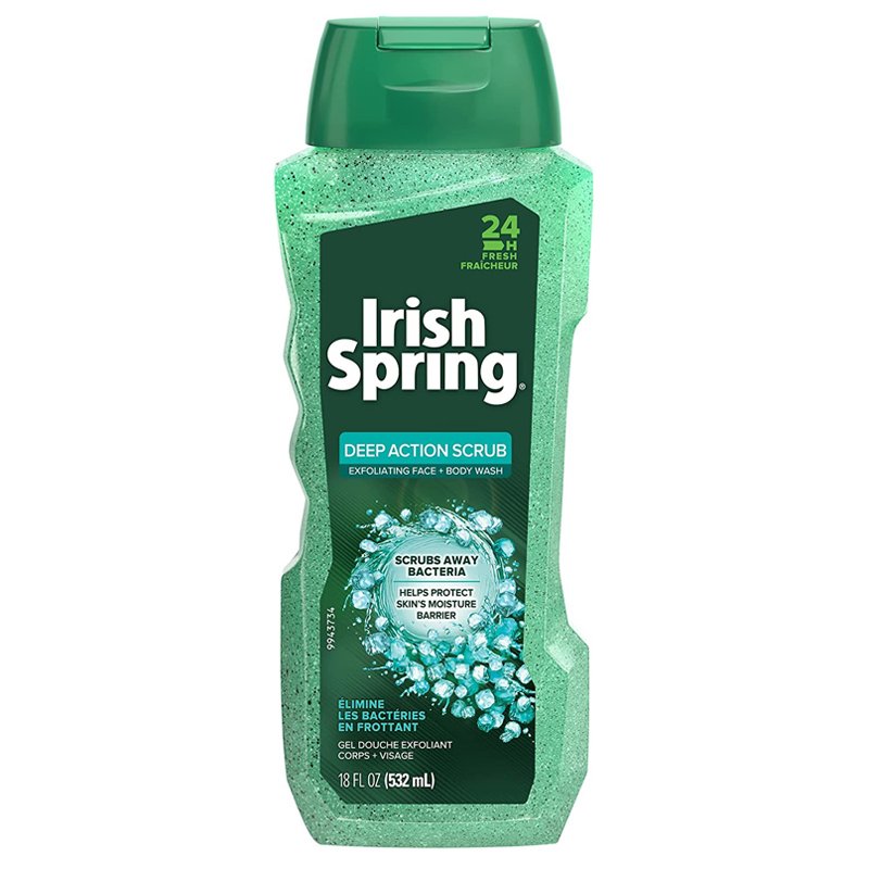 Gel tắm + Rửa mặt Irish Spring Deep Action Scrub, 532ml
