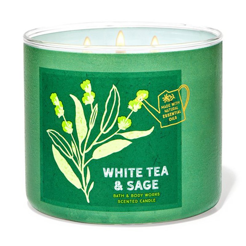 Nến thơm Bath & Body Works White Tea & Sage, 411g