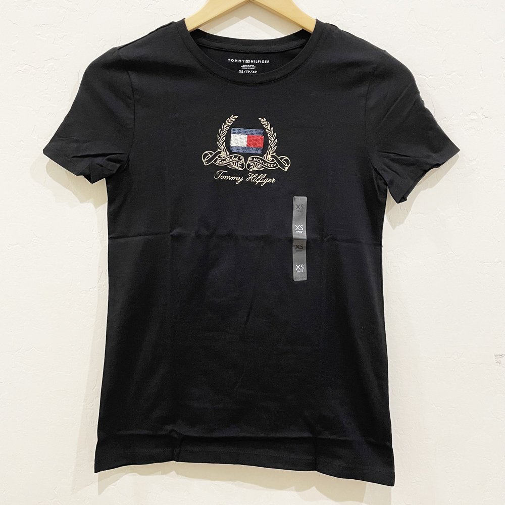 Tommy Hilfiger Essential Wreath Logo T-Shirt - Deep Black, Size M