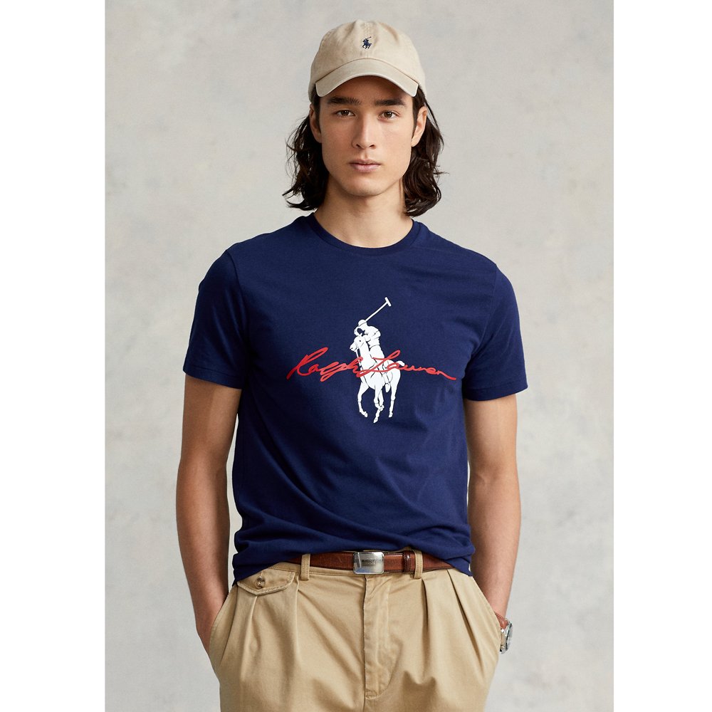 Áo Polo Ralph Lauren Classic Fit Big Pony Logo Jersey T-Shirt - Newport Navy, Size XS