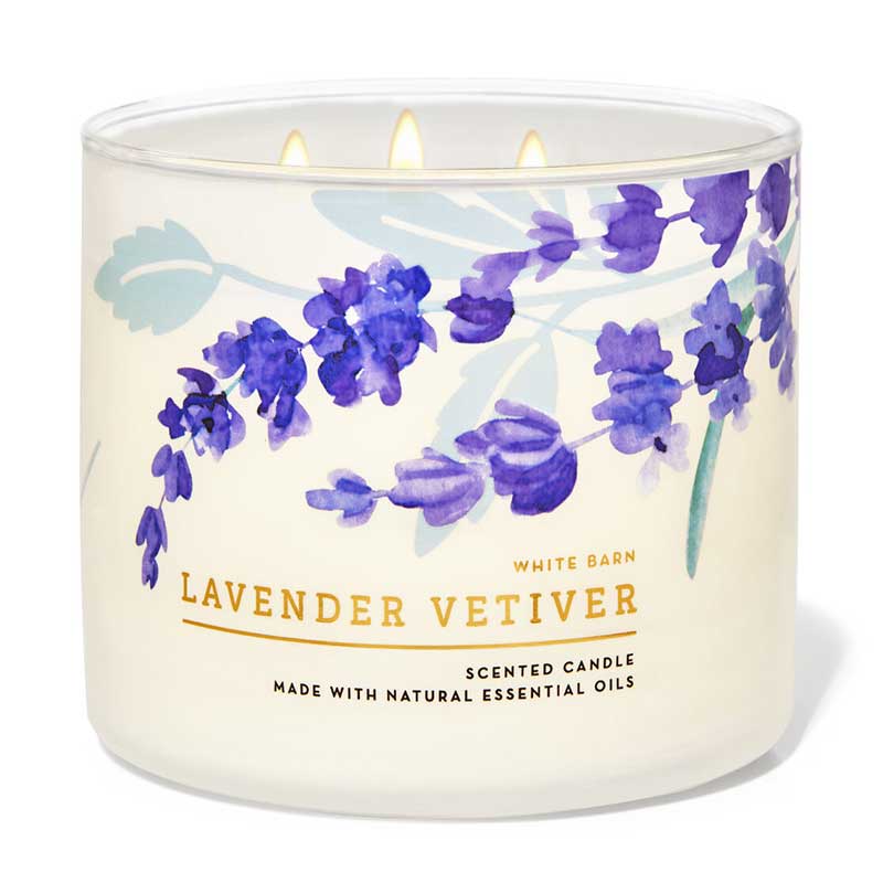 Nến thơm Bath & Body Works White Barn - Lavender Vetiver, 411g