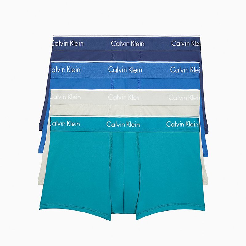 Set 4 quần Calvin Klein Microfiber Low Rise Trunk - Green/Blue/Grey/Navy, Size M