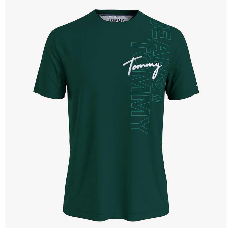 Áo Tommy Jeans Signature T-Shirt - Green, Size L