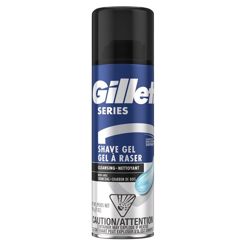Gel cạo râu Gillette Series Cleansing With Charcoal, 198g