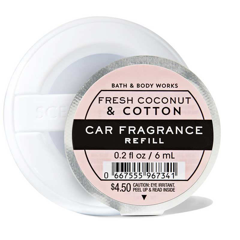 Tinh dầu thơm xe Bath & Body Works - Fresh Coconut & Cotton, 6ml