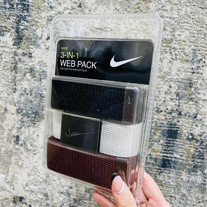 Set 3 thắt lưng Nike 3-in-1 Web Pack, Black/Cream/Wine