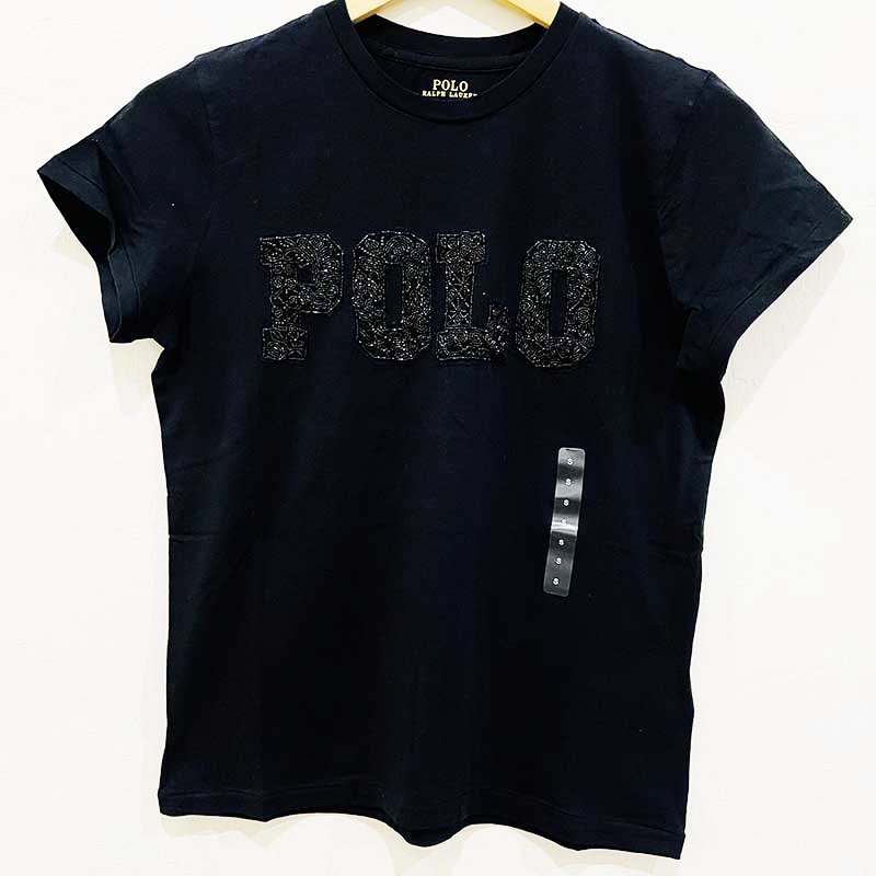 Áo Polo Ralph Lauren Beaded T-Shirt - Black, Size M