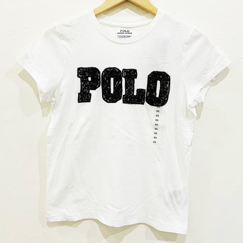 Áo Polo Ralph Lauren Beaded T-Shirt - White, Size XS