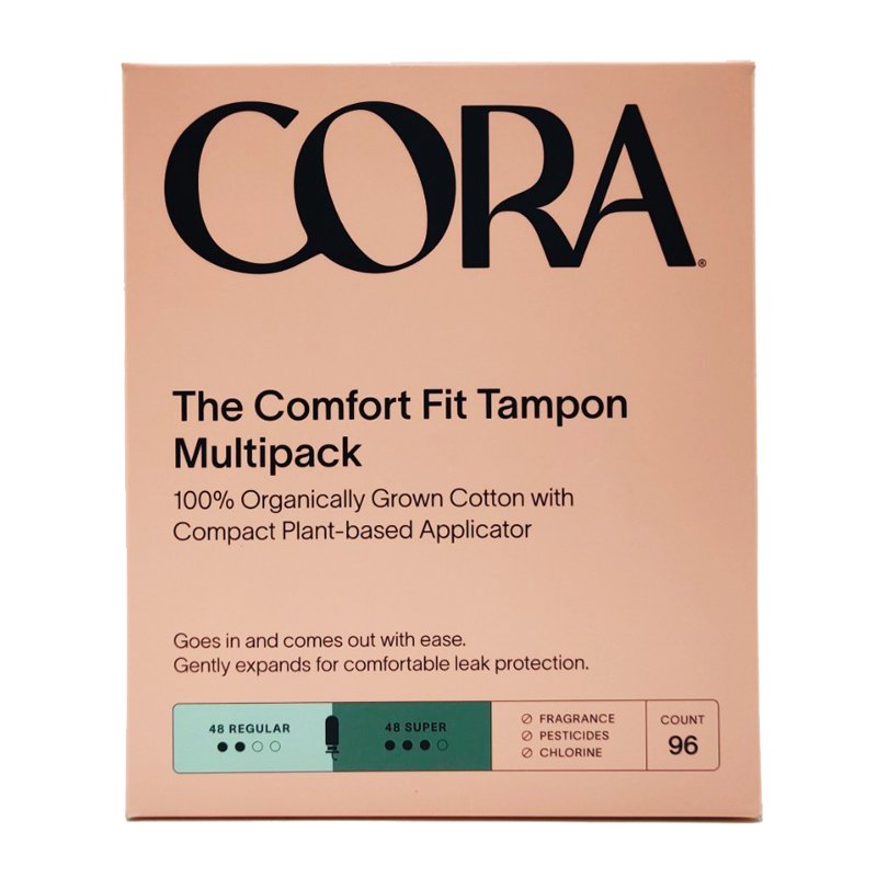 Cora Organic Cotton Tampons - Regular/ Super, 96 miếng