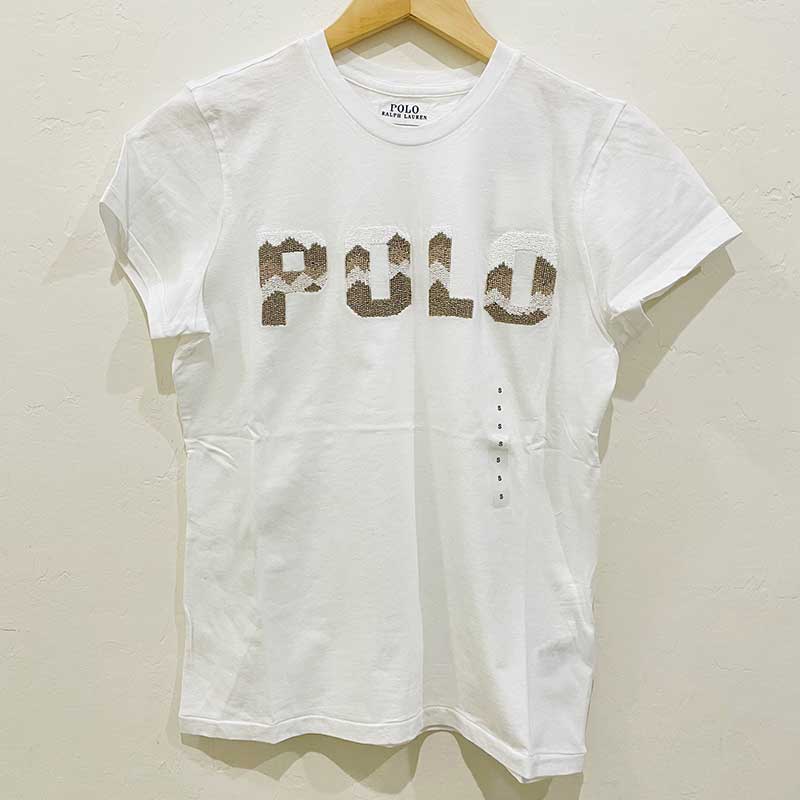 Áo Polo Ralph Lauren Logo Detailed Beaded T-Shirt - White, Size M