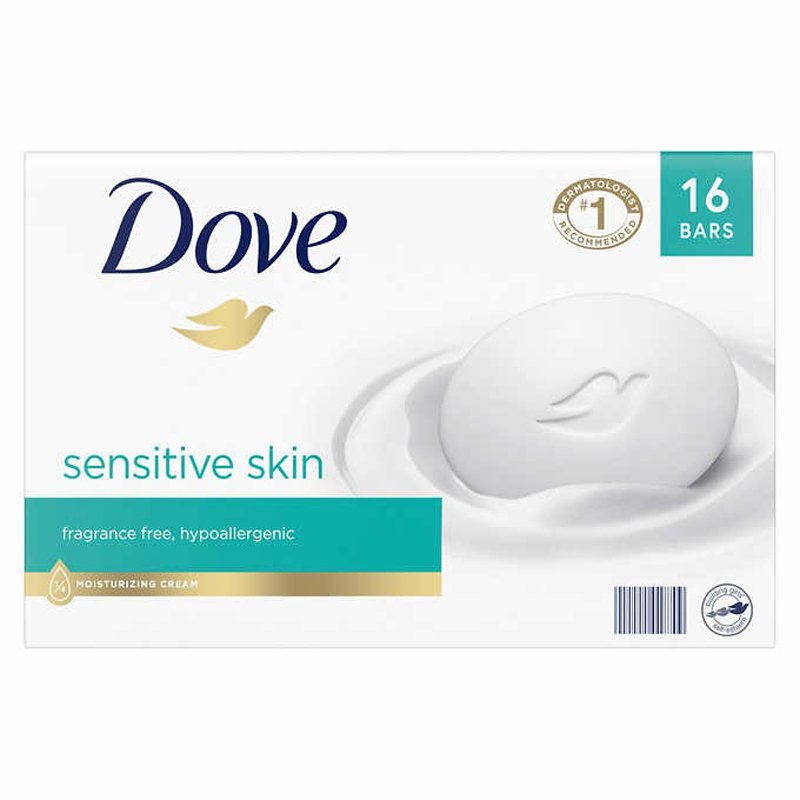 Lốc xà phòng Dove Sensitive Skin Bar Soap, 16 x 106g