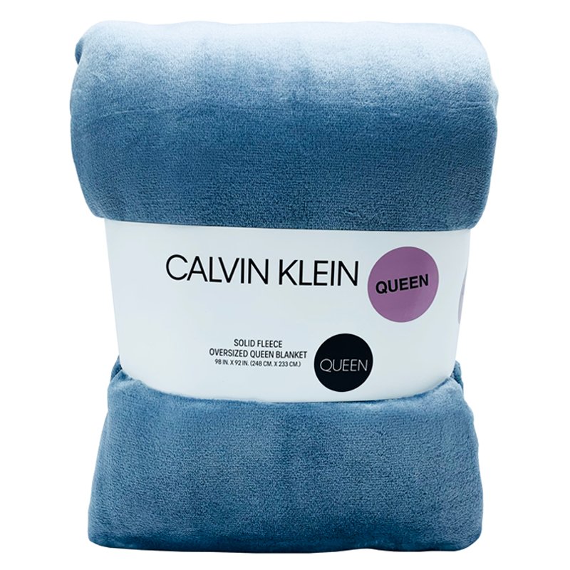 Chăn Calvin Klein Solid Fleece - Queen Size, Blue