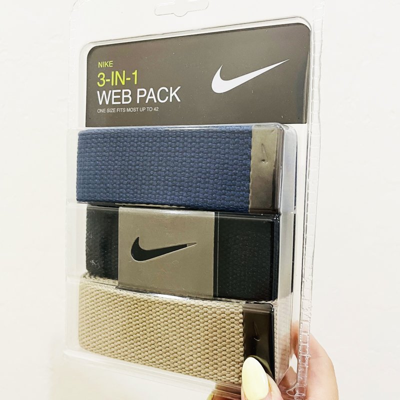 Set 3 thắt lưng Nike 3-in-1 Web Pack, Navy/Black/Tan