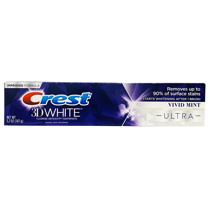 Kem đánh răng Crest 3D White Ultra Whitening 3in1 Benefit - Vivid Mint, 147g