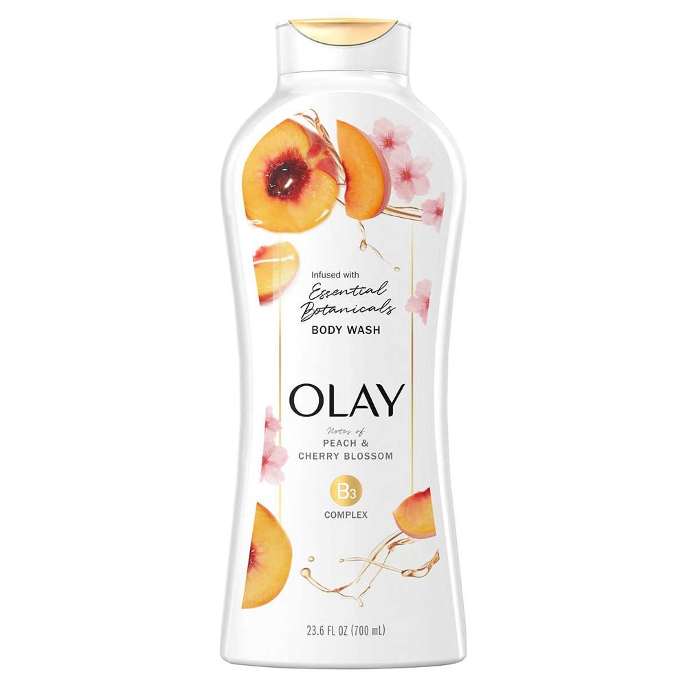 Sữa tắm Olay Infused With Essential Botanicals - Peach & Cherry Blossom, 700ml
